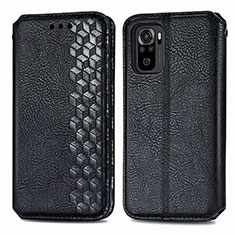 Coque Portefeuille Livre Cuir Etui Clapet S01D pour Xiaomi Redmi Note 10 4G Noir