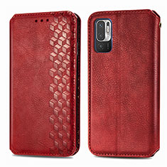 Coque Portefeuille Livre Cuir Etui Clapet S01D pour Xiaomi Redmi Note 10 JE 5G Rouge