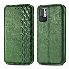 Coque Portefeuille Livre Cuir Etui Clapet S01D pour Xiaomi Redmi Note 10 JE 5G Vert