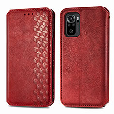 Coque Portefeuille Livre Cuir Etui Clapet S01D pour Xiaomi Redmi Note 10S 4G Rouge