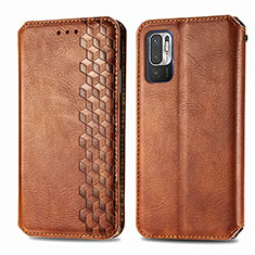 Coque Portefeuille Livre Cuir Etui Clapet S01D pour Xiaomi Redmi Note 10T 5G Marron