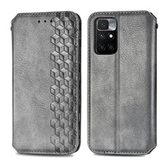 Coque Portefeuille Livre Cuir Etui Clapet S01D pour Xiaomi Redmi Note 11 4G (2021) Gris