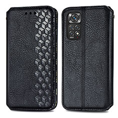 Coque Portefeuille Livre Cuir Etui Clapet S01D pour Xiaomi Redmi Note 11 4G (2022) Noir