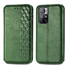 Coque Portefeuille Livre Cuir Etui Clapet S01D pour Xiaomi Redmi Note 11 5G Vert