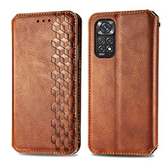 Coque Portefeuille Livre Cuir Etui Clapet S01D pour Xiaomi Redmi Note 11 Pro 4G Marron