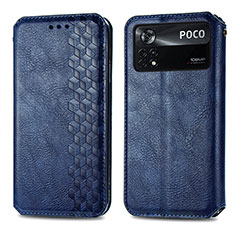 Coque Portefeuille Livre Cuir Etui Clapet S01D pour Xiaomi Redmi Note 11E Pro 5G Bleu