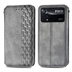 Coque Portefeuille Livre Cuir Etui Clapet S01D pour Xiaomi Redmi Note 11E Pro 5G Gris