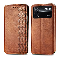 Coque Portefeuille Livre Cuir Etui Clapet S01D pour Xiaomi Redmi Note 11E Pro 5G Marron