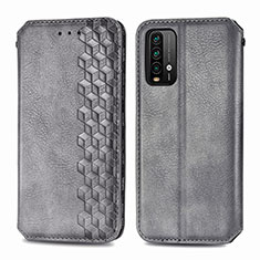 Coque Portefeuille Livre Cuir Etui Clapet S01D pour Xiaomi Redmi Note 9 4G Gris