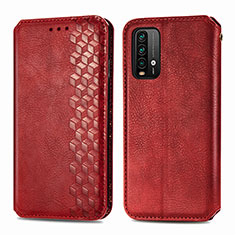 Coque Portefeuille Livre Cuir Etui Clapet S01D pour Xiaomi Redmi Note 9 4G Rouge