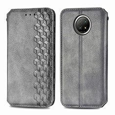 Coque Portefeuille Livre Cuir Etui Clapet S01D pour Xiaomi Redmi Note 9 5G Gris