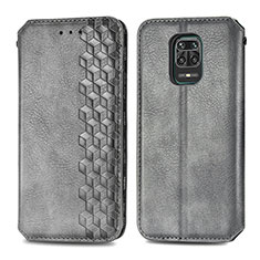 Coque Portefeuille Livre Cuir Etui Clapet S01D pour Xiaomi Redmi Note 9 Pro Gris