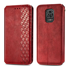 Coque Portefeuille Livre Cuir Etui Clapet S01D pour Xiaomi Redmi Note 9 Pro Max Rouge