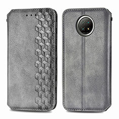 Coque Portefeuille Livre Cuir Etui Clapet S01D pour Xiaomi Redmi Note 9T 5G Gris