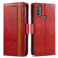 Coque Portefeuille Livre Cuir Etui Clapet S02D pour Motorola Moto E20 Rouge