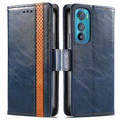 Coque Portefeuille Livre Cuir Etui Clapet S02D pour Motorola Moto Edge 30 5G Bleu