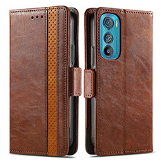 Coque Portefeuille Livre Cuir Etui Clapet S02D pour Motorola Moto Edge 30 5G Marron