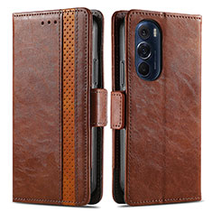 Coque Portefeuille Livre Cuir Etui Clapet S02D pour Motorola Moto Edge Plus (2022) 5G Marron