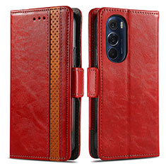 Coque Portefeuille Livre Cuir Etui Clapet S02D pour Motorola Moto Edge Plus (2022) 5G Rouge