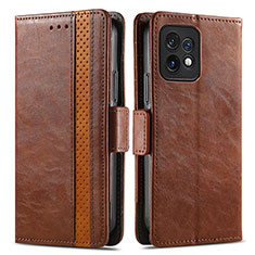 Coque Portefeuille Livre Cuir Etui Clapet S02D pour Motorola Moto Edge Plus (2023) 5G Marron