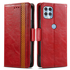 Coque Portefeuille Livre Cuir Etui Clapet S02D pour Motorola Moto Edge S 5G Rouge