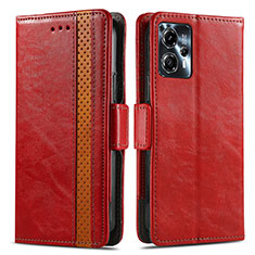 Coque Portefeuille Livre Cuir Etui Clapet S02D pour Motorola Moto G13 Rouge