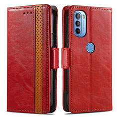 Coque Portefeuille Livre Cuir Etui Clapet S02D pour Motorola Moto G31 Rouge