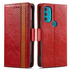 Coque Portefeuille Livre Cuir Etui Clapet S02D pour Motorola Moto G71 5G Rouge