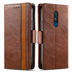 Coque Portefeuille Livre Cuir Etui Clapet S02D pour Nokia C3 Marron