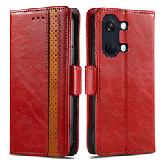 Coque Portefeuille Livre Cuir Etui Clapet S02D pour OnePlus Nord 3 5G Rouge