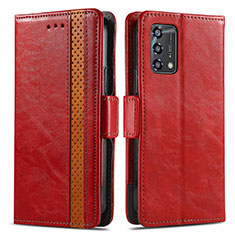 Coque Portefeuille Livre Cuir Etui Clapet S02D pour Oppo F19 Rouge