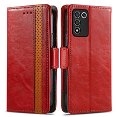 Coque Portefeuille Livre Cuir Etui Clapet S02D pour Oppo K9S 5G Rouge