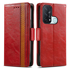 Coque Portefeuille Livre Cuir Etui Clapet S02D pour Oppo Reno5 A Rouge