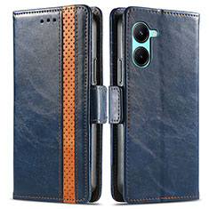 Coque Portefeuille Livre Cuir Etui Clapet S02D pour Realme C33 (2023) Bleu