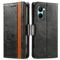 Coque Portefeuille Livre Cuir Etui Clapet S02D pour Realme C33 (2023) Noir