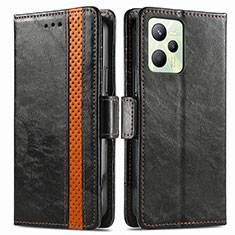 Coque Portefeuille Livre Cuir Etui Clapet S02D pour Realme C35 Noir