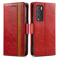 Coque Portefeuille Livre Cuir Etui Clapet S02D pour Realme GT Master Explorer 5G Rouge