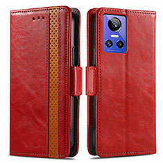 Coque Portefeuille Livre Cuir Etui Clapet S02D pour Realme GT Neo3 5G Rouge