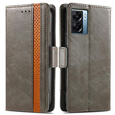 Coque Portefeuille Livre Cuir Etui Clapet S02D pour Realme Narzo 50 5G Gris