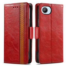 Coque Portefeuille Livre Cuir Etui Clapet S02D pour Realme Narzo 50i Prime Rouge