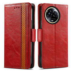 Coque Portefeuille Livre Cuir Etui Clapet S02D pour Realme V50s 5G Rouge