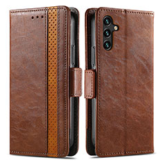 Coque Portefeuille Livre Cuir Etui Clapet S02D pour Samsung Galaxy A04s Marron