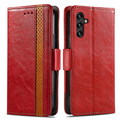 Coque Portefeuille Livre Cuir Etui Clapet S02D pour Samsung Galaxy A04s Rouge