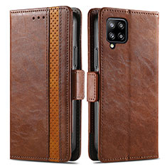 Coque Portefeuille Livre Cuir Etui Clapet S02D pour Samsung Galaxy A42 5G Marron