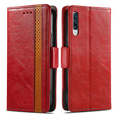 Coque Portefeuille Livre Cuir Etui Clapet S02D pour Samsung Galaxy A50S Rouge