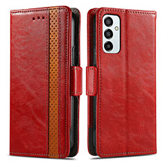 Coque Portefeuille Livre Cuir Etui Clapet S02D pour Samsung Galaxy F23 5G Rouge