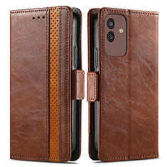 Coque Portefeuille Livre Cuir Etui Clapet S02D pour Samsung Galaxy M13 5G Marron