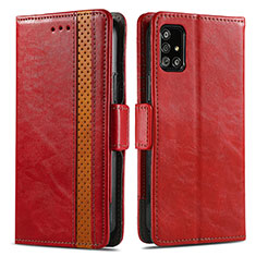 Coque Portefeuille Livre Cuir Etui Clapet S02D pour Samsung Galaxy M40S Rouge