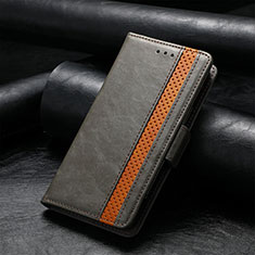 Coque Portefeuille Livre Cuir Etui Clapet S02D pour Samsung Galaxy S22 Ultra 5G Gris