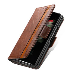 Coque Portefeuille Livre Cuir Etui Clapet S02D pour Samsung Galaxy Z Fold4 5G Marron